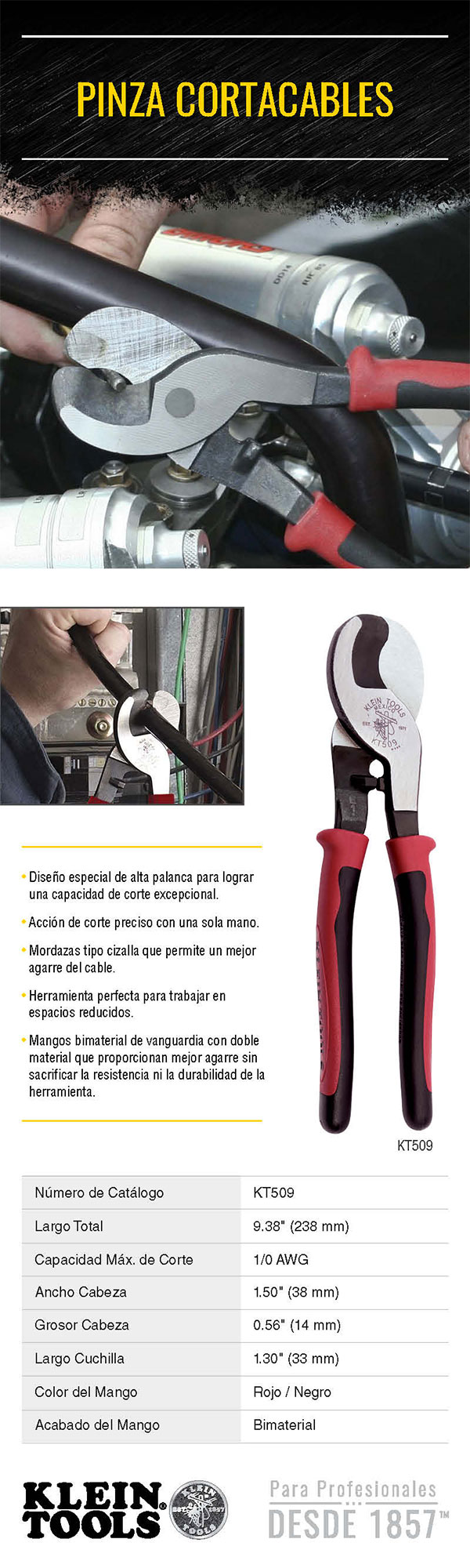 Pinzas Cortacables Klein Tools